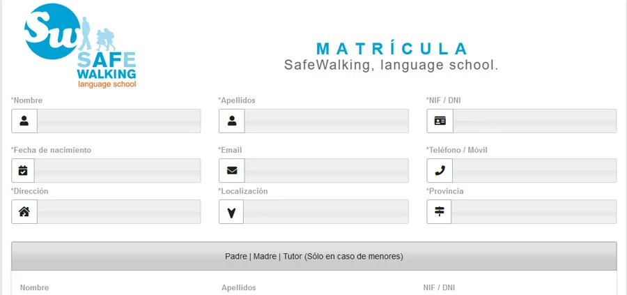 Matrícula cursos de idiomas Safe Walking
